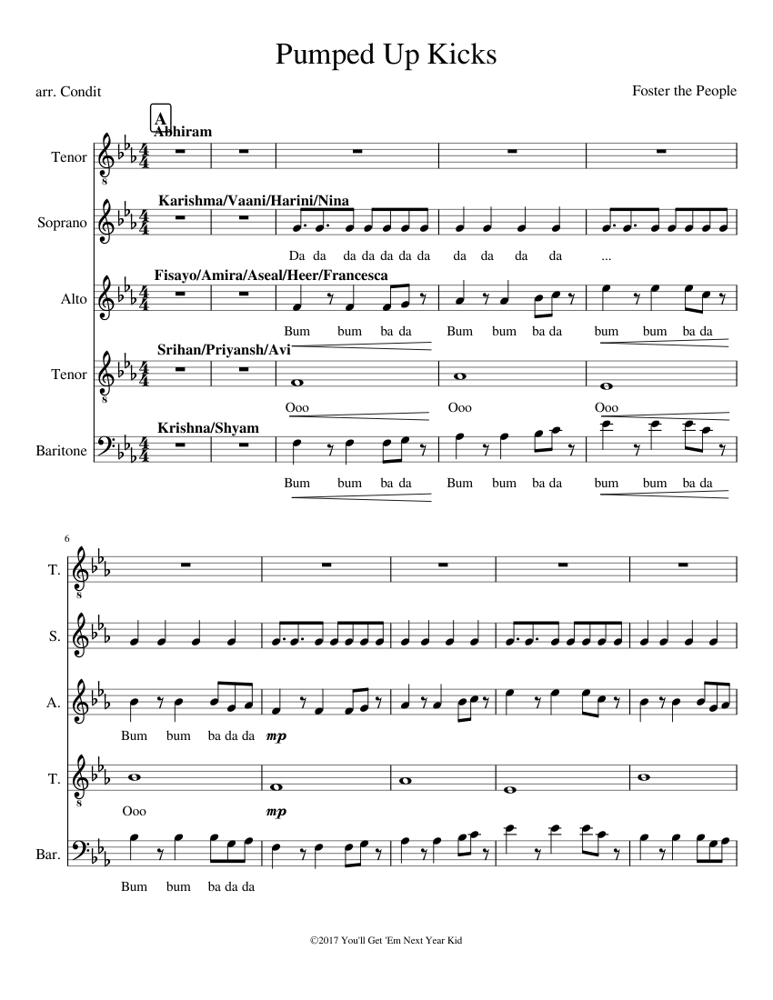 Pumped Up Kicks sheet music for Piano download free in PDF or MIDI