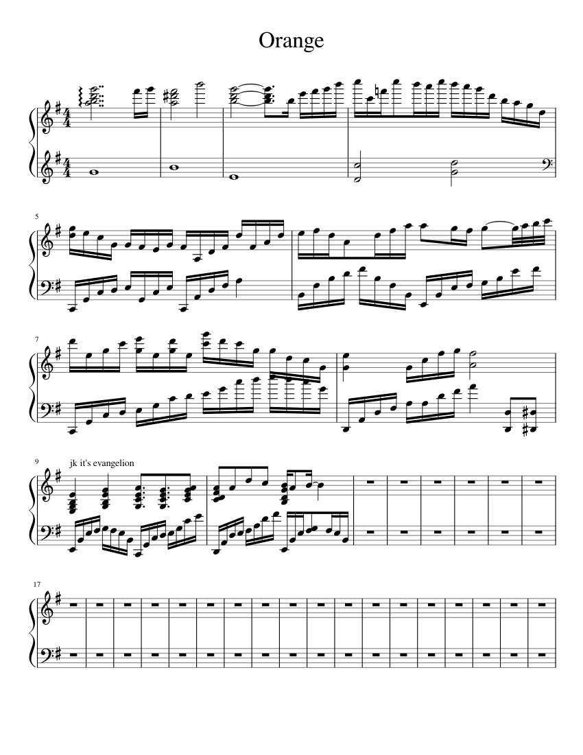Orange? Sheet music for Piano | Download free in PDF or MIDI