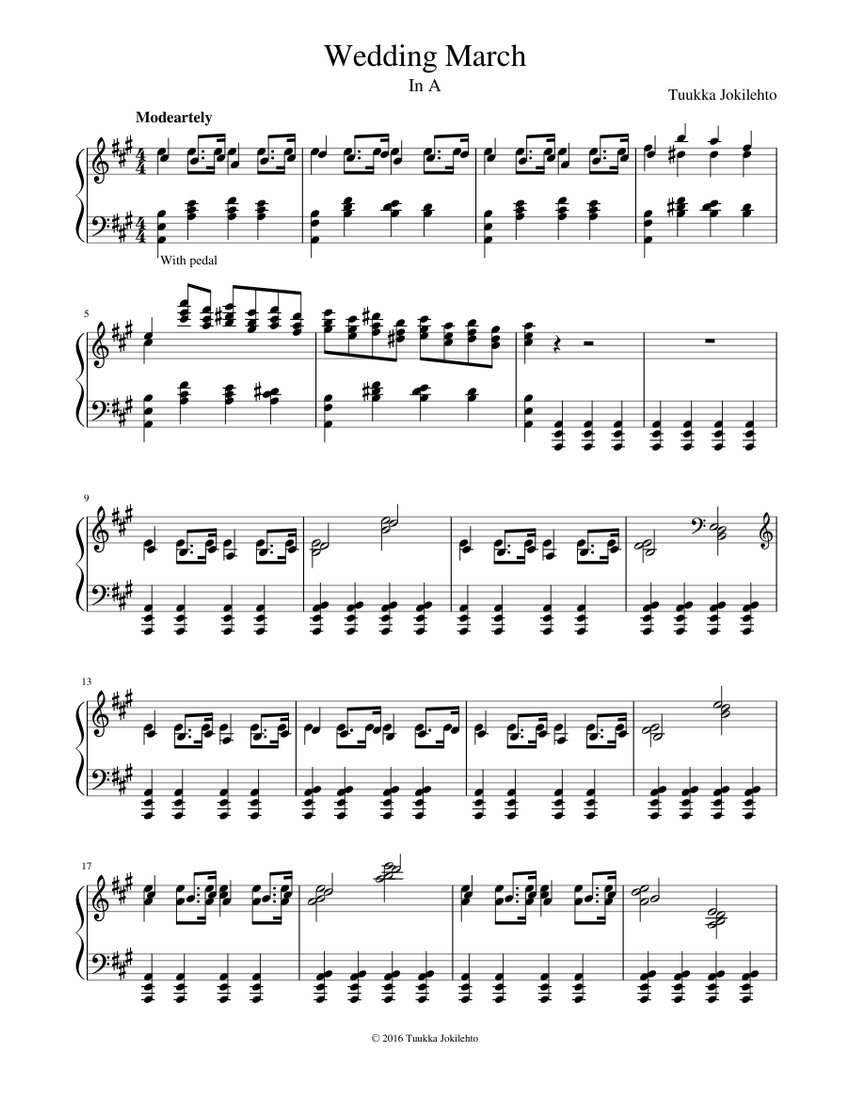 Wedding March (In A) Sheet music for Piano Download free