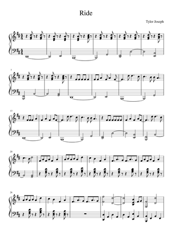 Twenty One Pilots Sheet Music Free Download In Pdf Or Midi On Musescore Com - roblox heathens piano notes