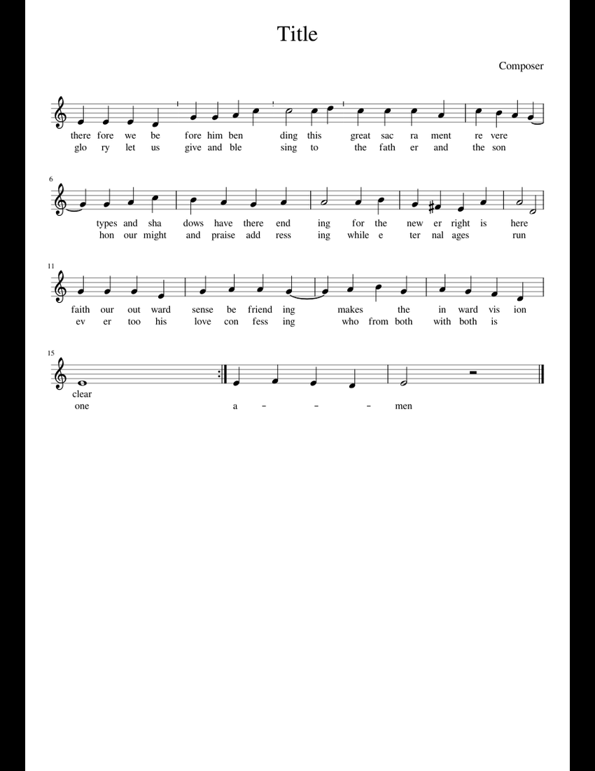 Tantum ergo sheet music for Piano download free in PDF or MIDI