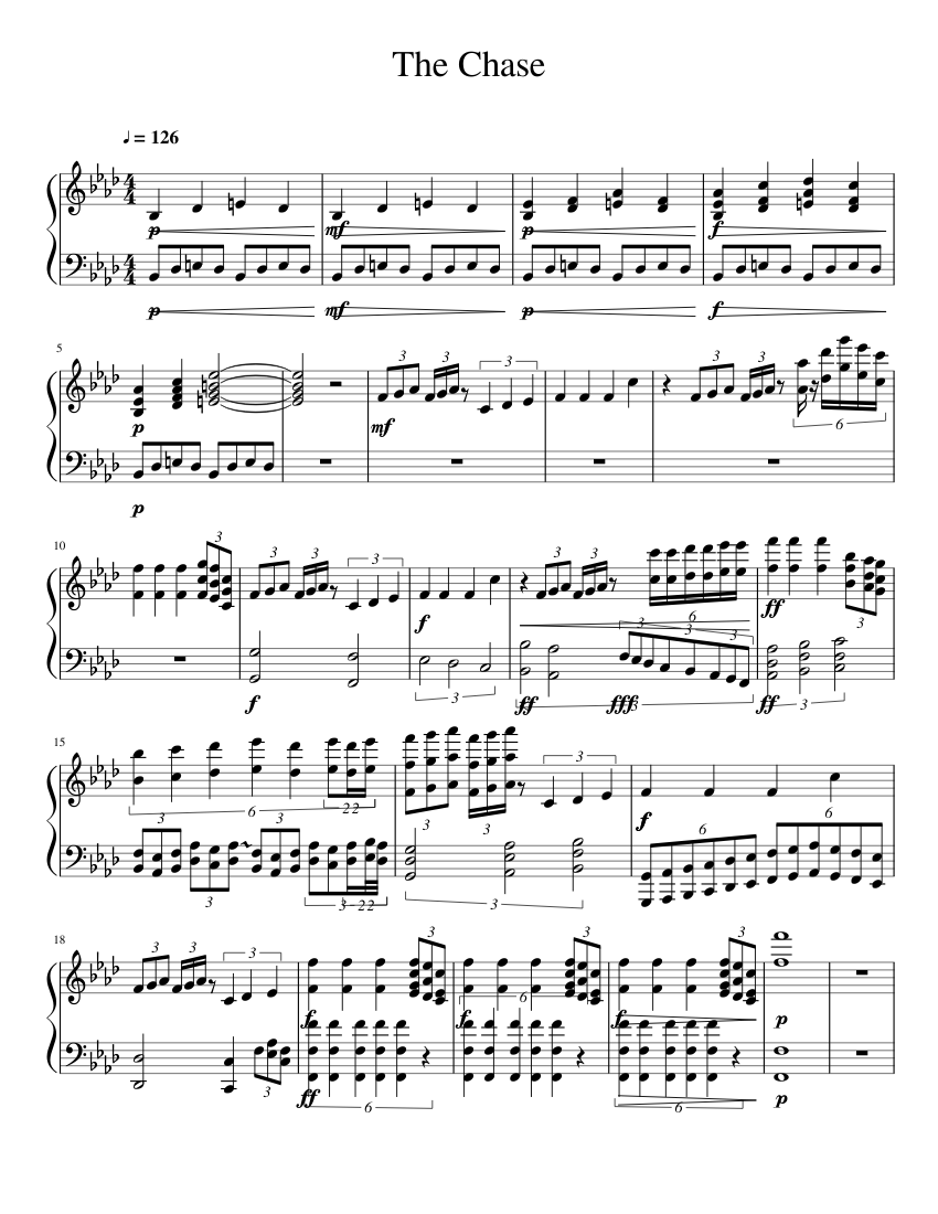 The Chase (super hard piano) sheet music for Piano download free in PDF