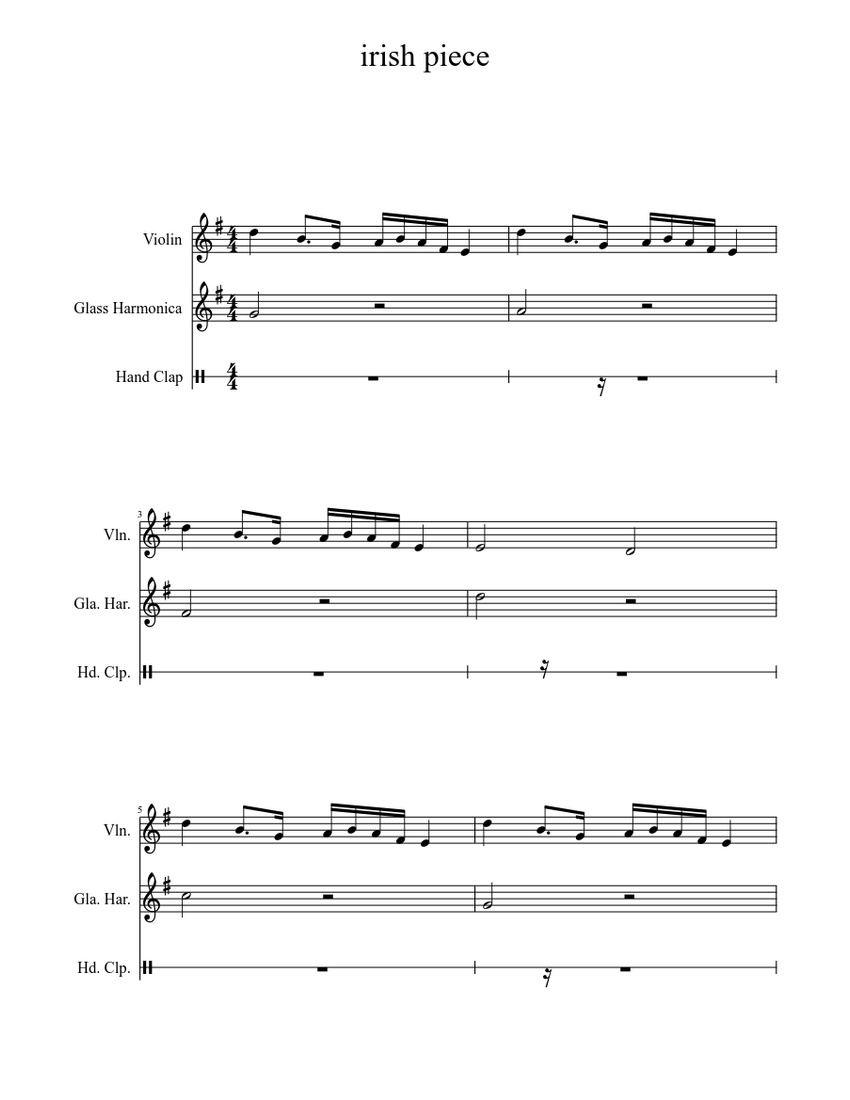 irish piece Sheet music for Violin (Solo)
