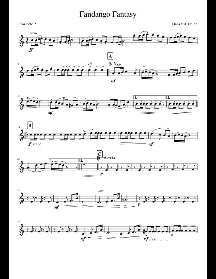 Fandango Fantasy sheet music download free in PDF or MIDI