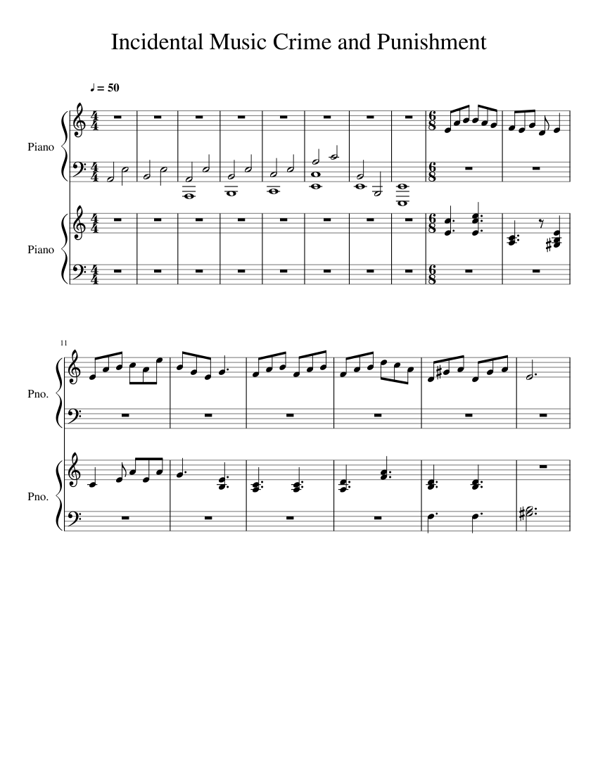 Crime and Punishment sheet music for Piano download free in PDF or MIDI