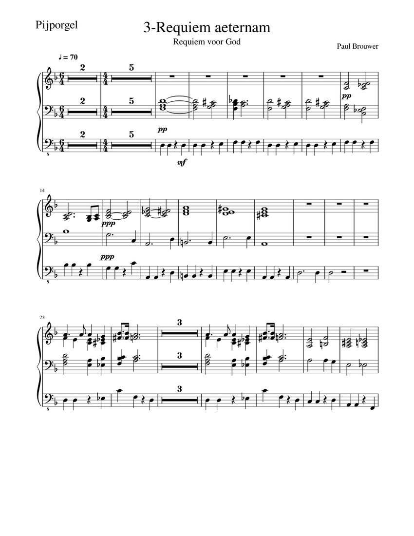 3-Requiem aeternam Sheet music for Organ (Solo) | Musescore.com
