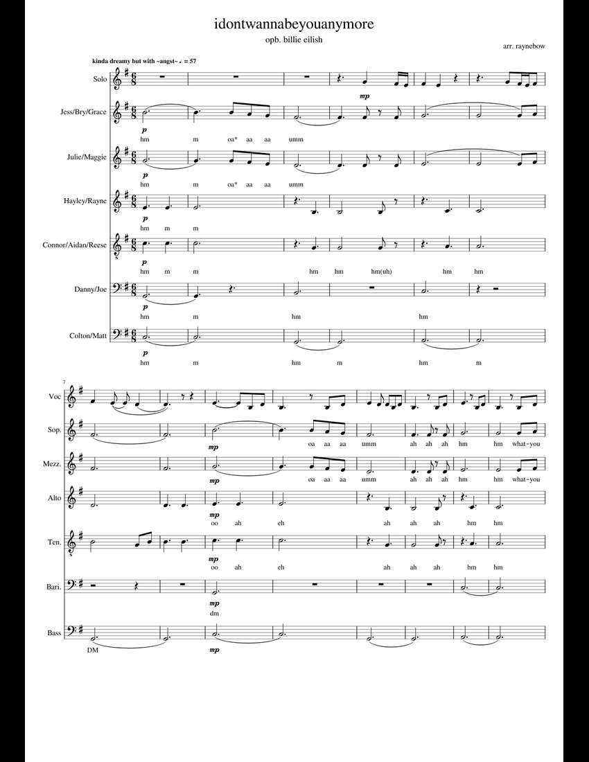 idontwannabeyouanymore sheet music for Piano download free in PDF or MIDI