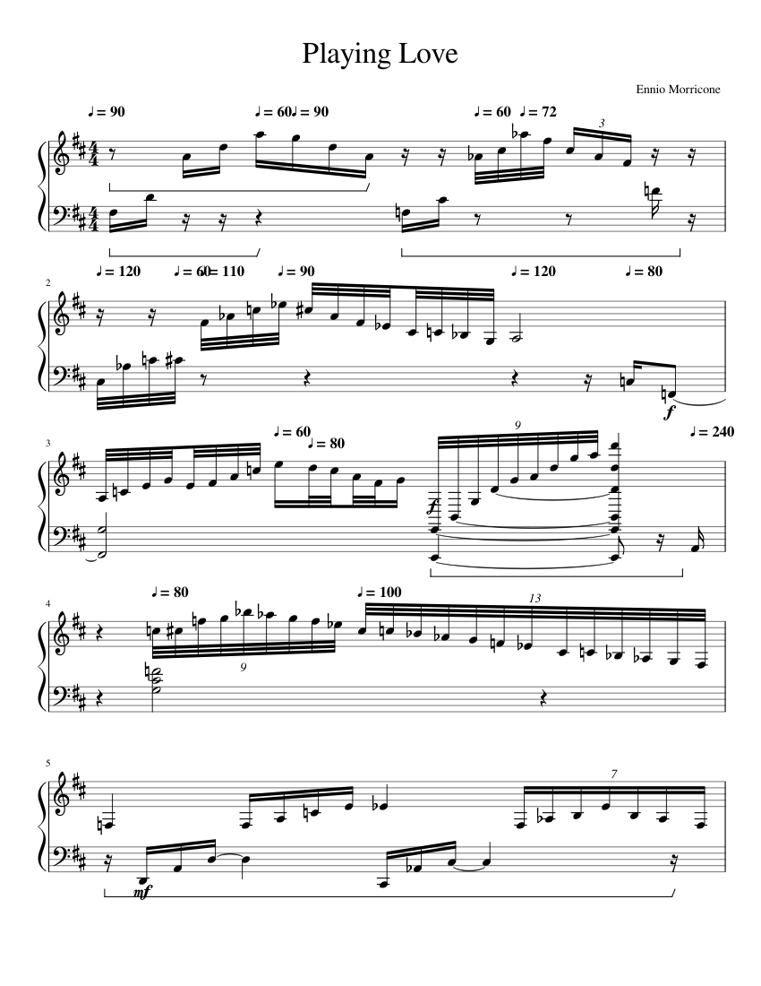 Playing Love sheet music for Piano download free in PDF or MIDI