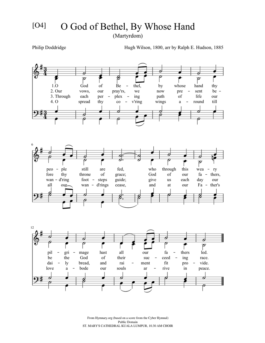 O God of Bethel, By Whose Hand (Martyrdom) sheet music for Organ ...