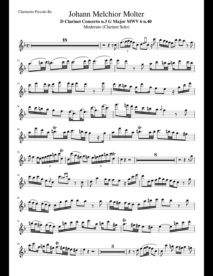 Re Johann Melchior Molter Concerto N 3 in G major