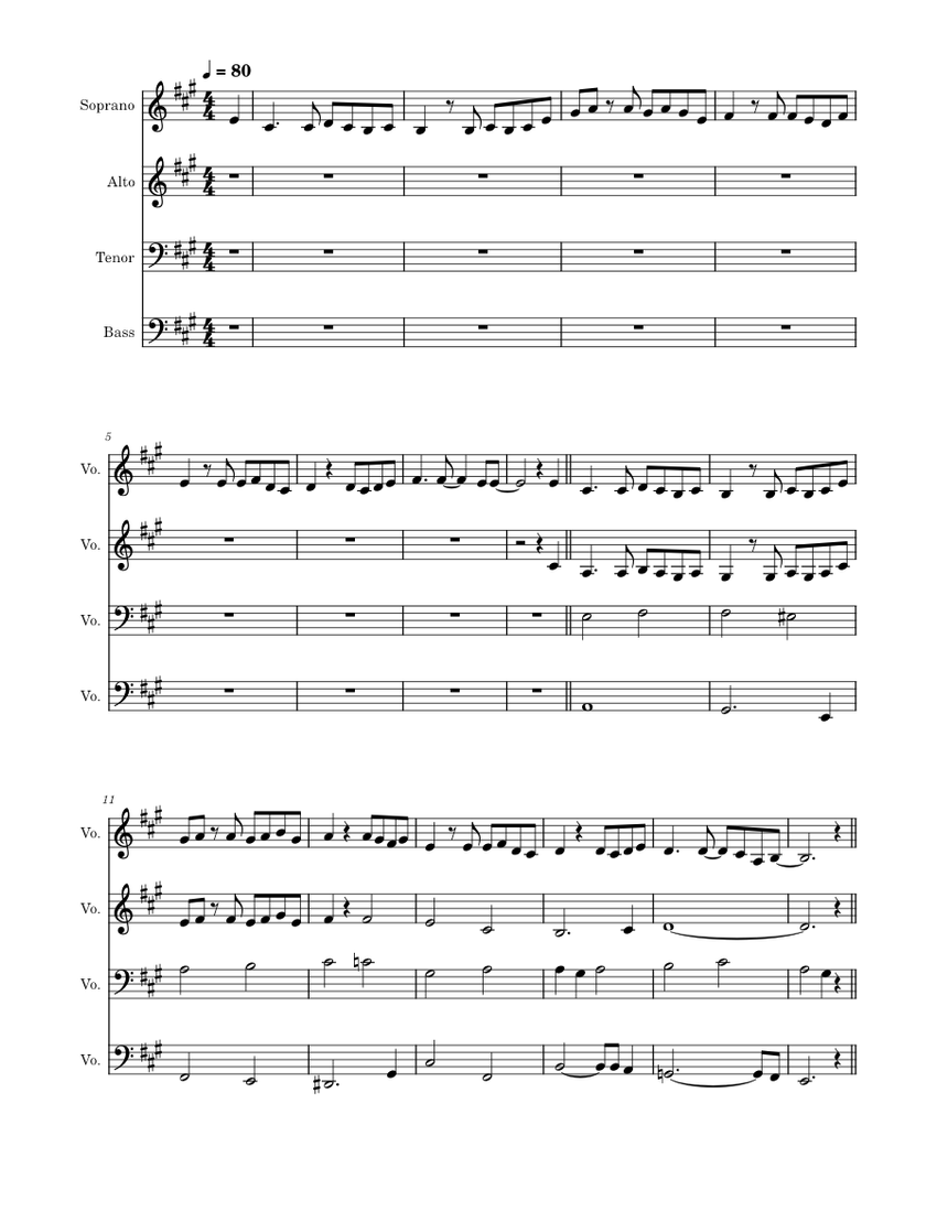 明日への手紙 Sheet music for Voice Download free in PDF or