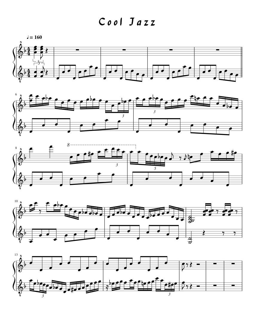 Cool Jazz Piano sheet music for Keyboard download free in PDF or MIDI