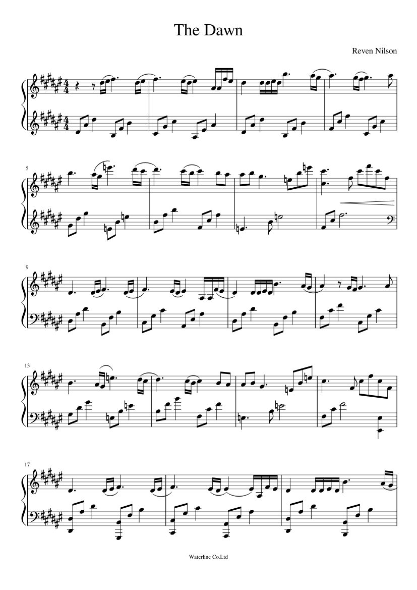 The Dawn by Dreamtale Sheet Music For Piano Download Free In PDF Or MIDI