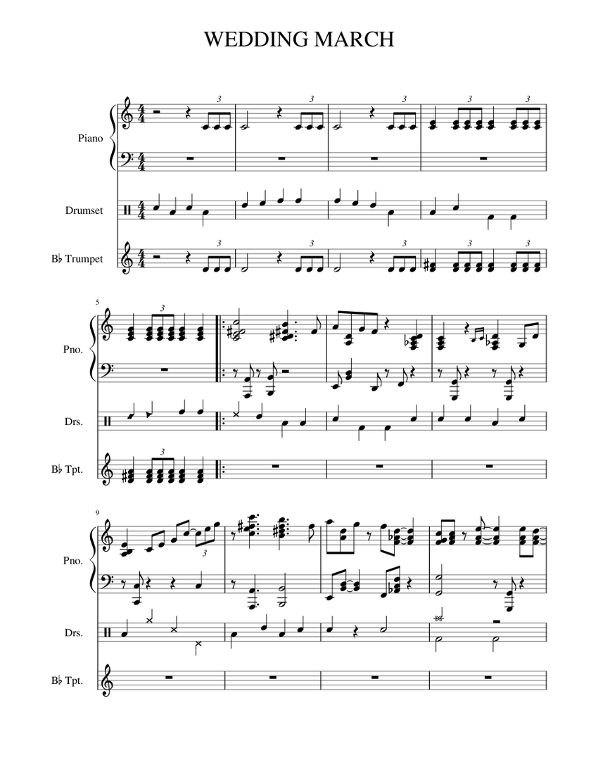 WEDDING MARCH Sheet music Download free in PDF or MIDI