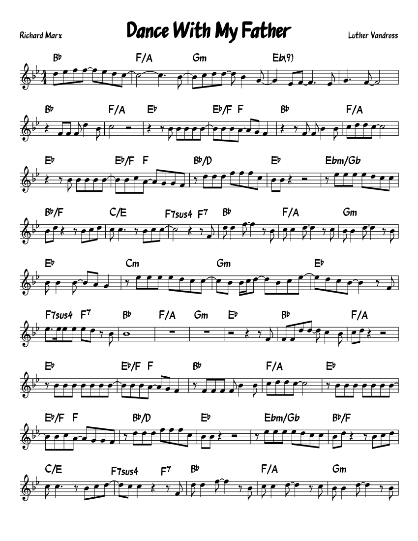 Dance With My Father (Lead Sheet) sheet music for Piano download free