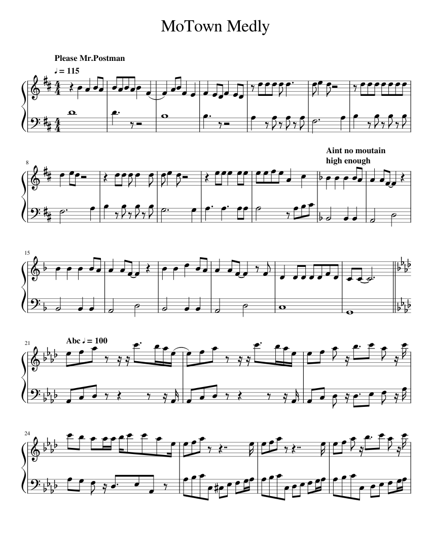 MoTown Medly Sheet music for Piano (Solo) | Musescore.com