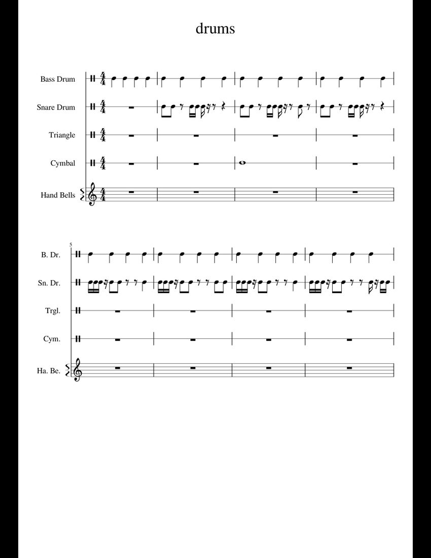 drum solo sheet music for Percussion download free in PDF or MIDI