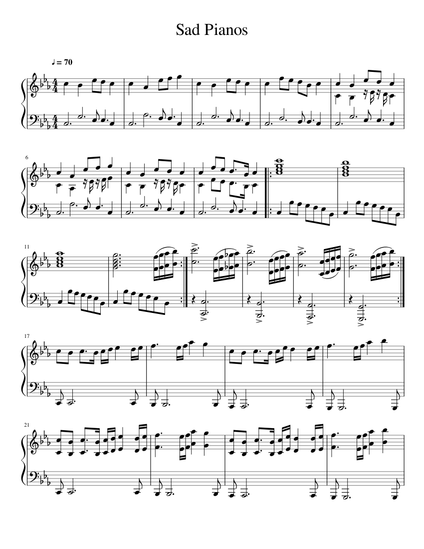 Sad Pianos Sheet music for Piano (Solo) | Musescore.com