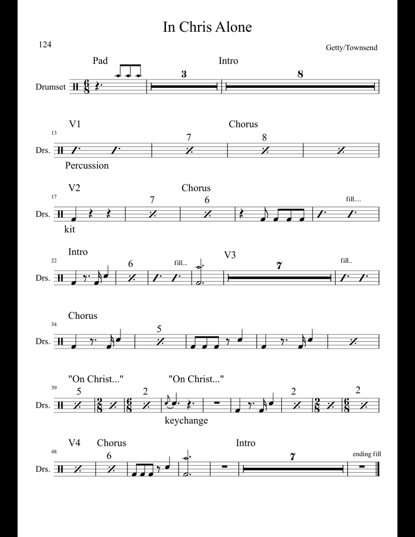 In Christ Alone sheet music for Percussion download free in PDF or MIDI