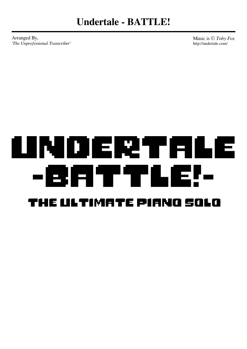 Undertale Battle Sheet Music For Piano Download Free In Pdf
