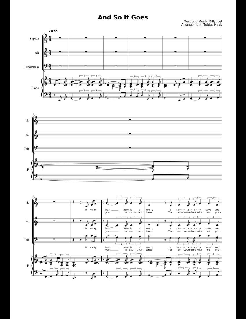 And so it goes sheet music download free in PDF or MIDI