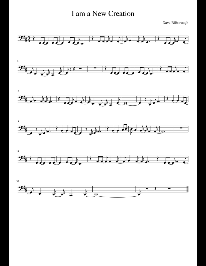I am a New Creation sheet music for Piano download free in PDF or MIDI