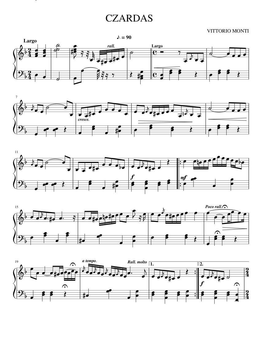 CZARDAS Sheet music for Piano (Solo) | Musescore.com