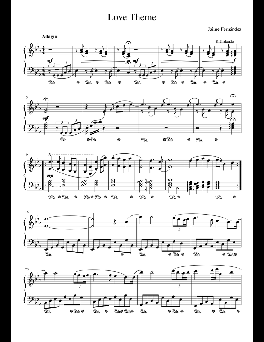 Love Theme sheet music for Piano download free in PDF or MIDI