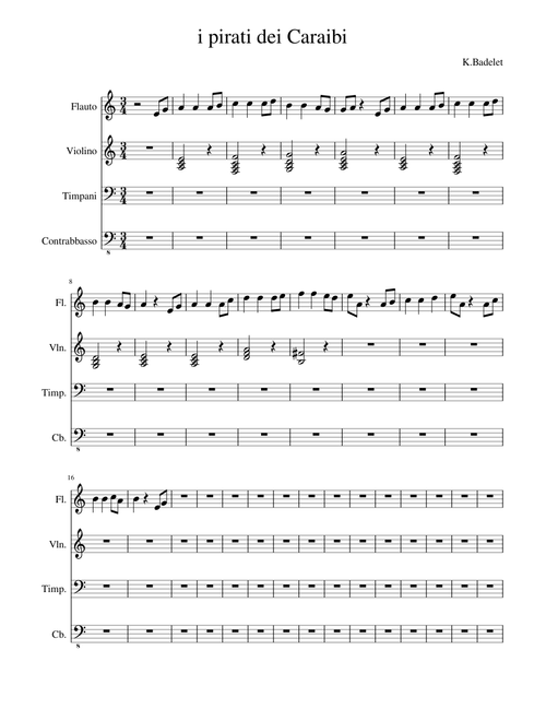 Sheet Music For Violin Timpani With 4 Instruments Musescore Com