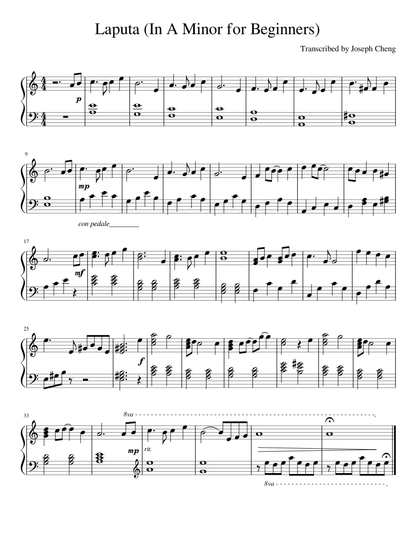 Castle In The Sky Theme Sheet Music - Theme Image