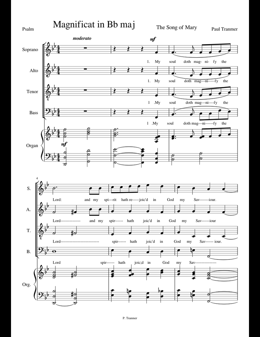 Magnificat In Bb Am Sheet Music For Voice Organ Download Free In Pdf