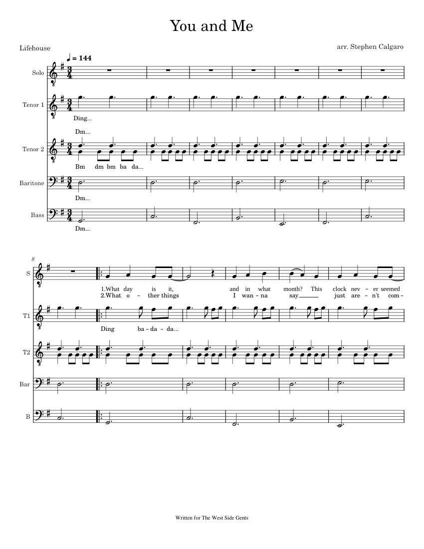 You And Me Lifehouse Piano