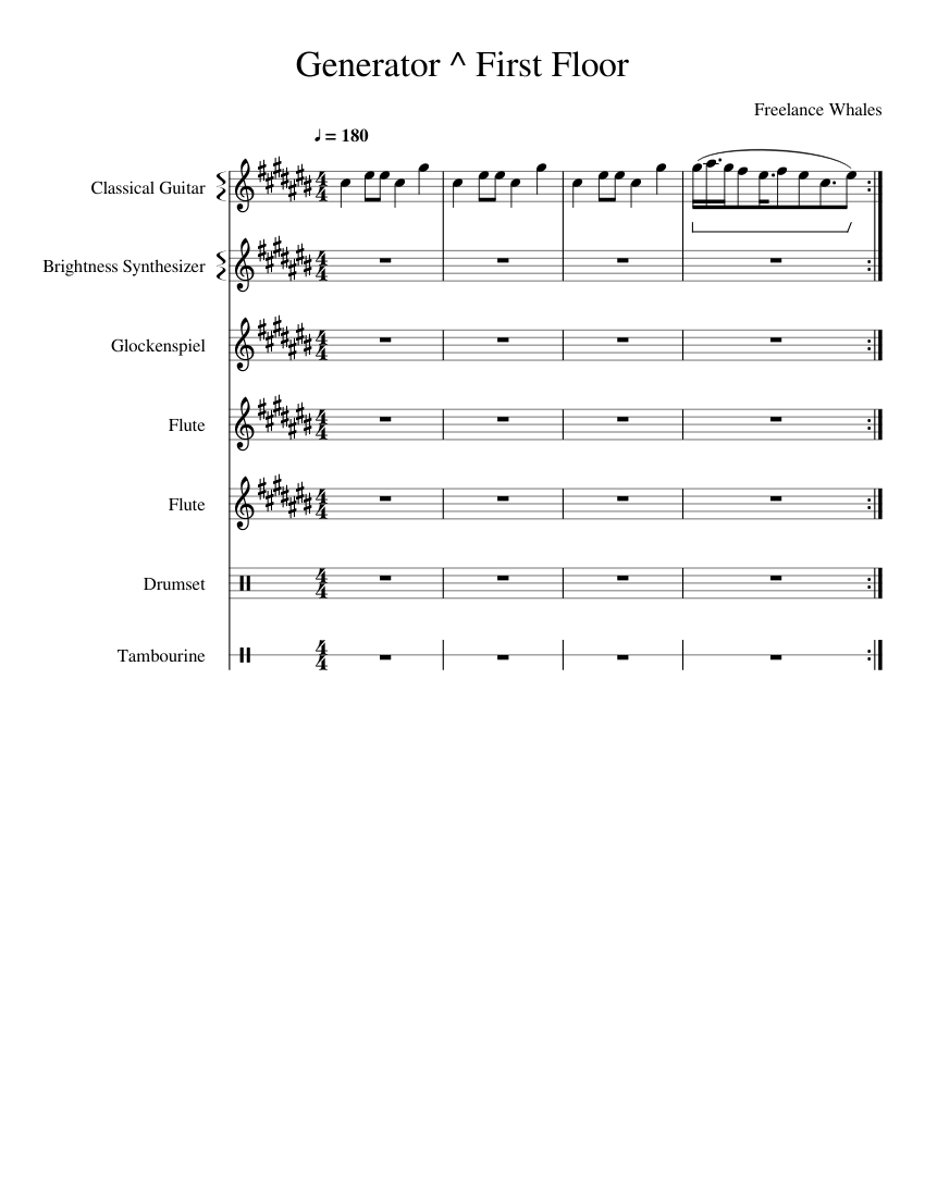Generator First Floor Sheet Music For Flute Guitar Synthesizer