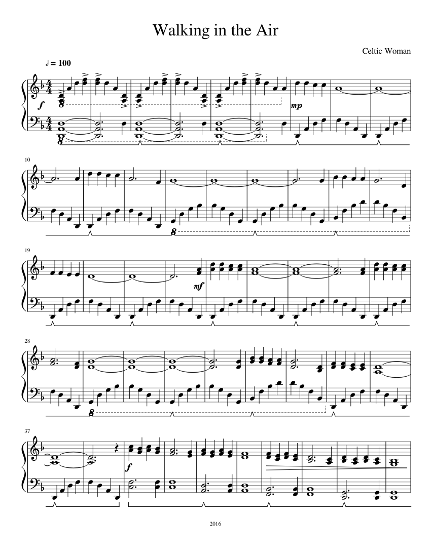 Walking in the Air sheet music for Piano download free in PDF or MIDI