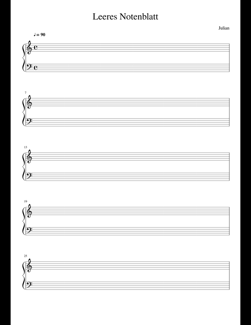 Leeres Notenblatt sheet music download free in PDF or MIDI
