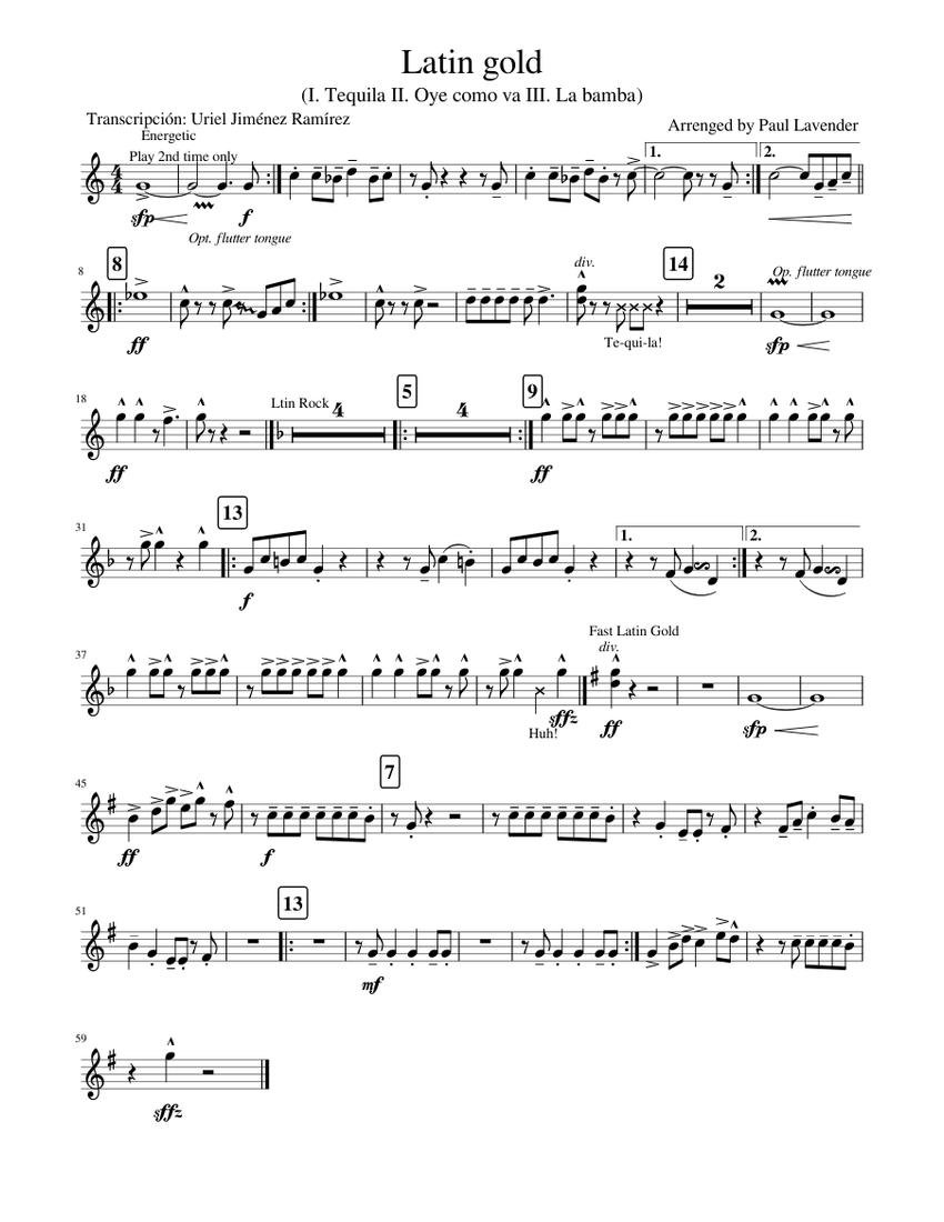 Latin gold Sheet music for Trumpet | Download free in PDF or MIDI ...