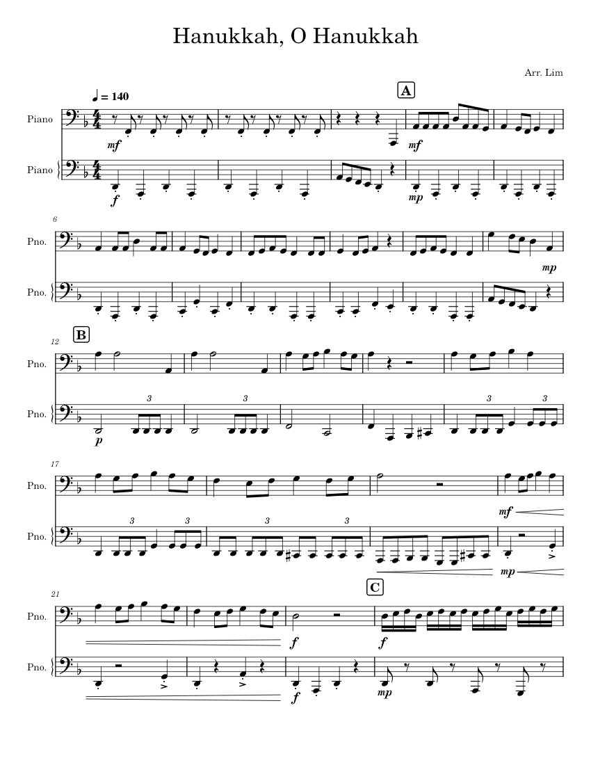 hanukkah-o-hanukkah-sheet-music-for-piano-piano-duo-musescore