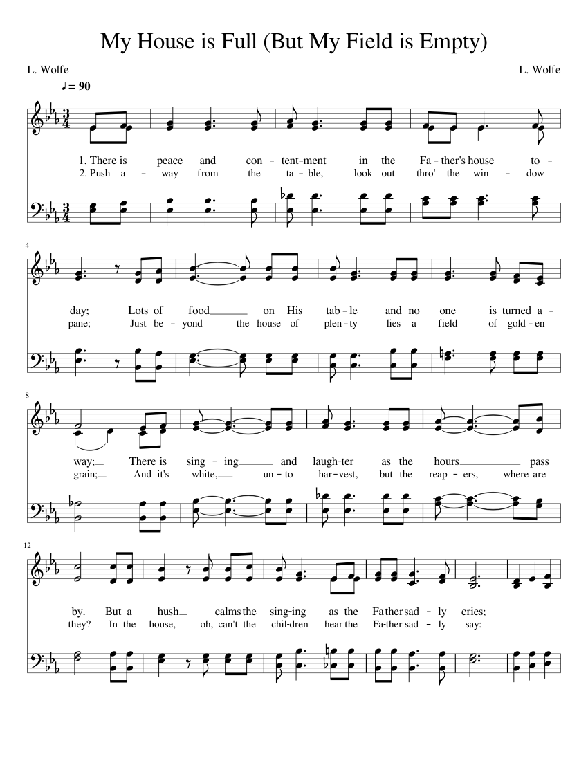 My House is Full (But My Field is Empty) sheet music for Piano download