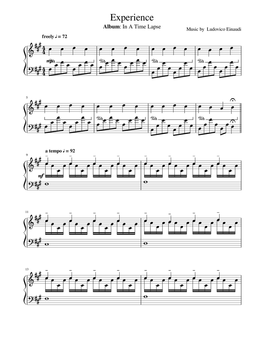 Experience Ludovico Einaudi - piano tutorial
