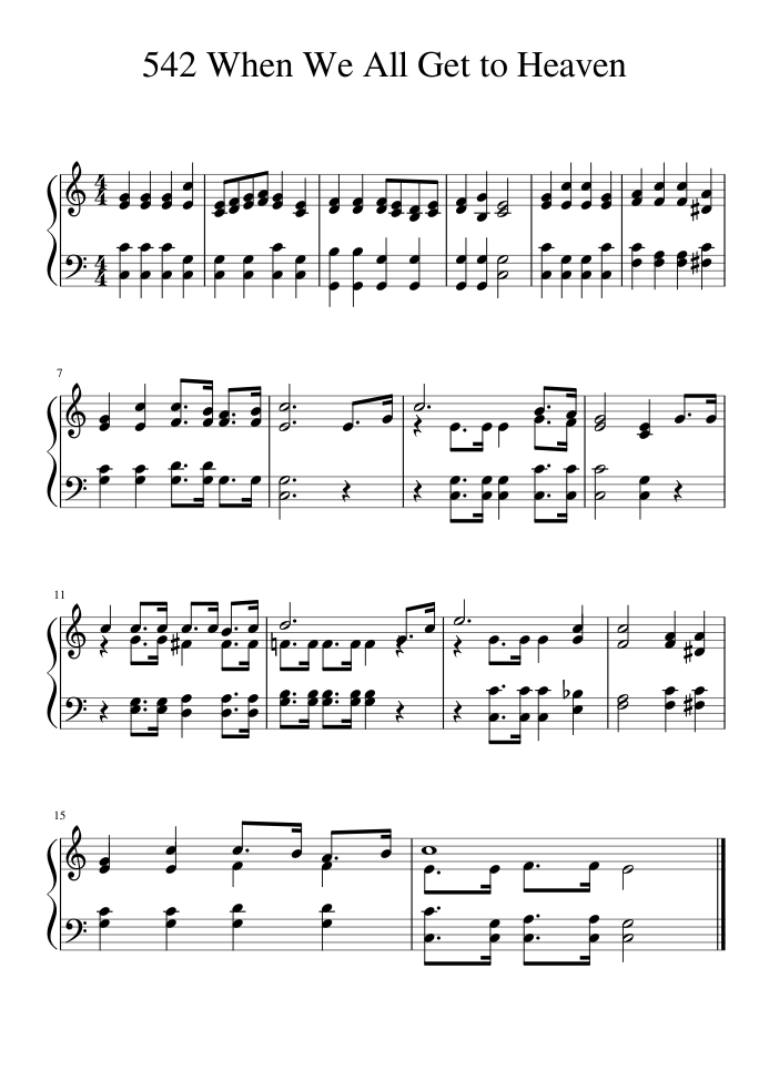 542 When We All Get To Heaven Sheet Music Musescore 542 when we all get to heaven sheet music musescore