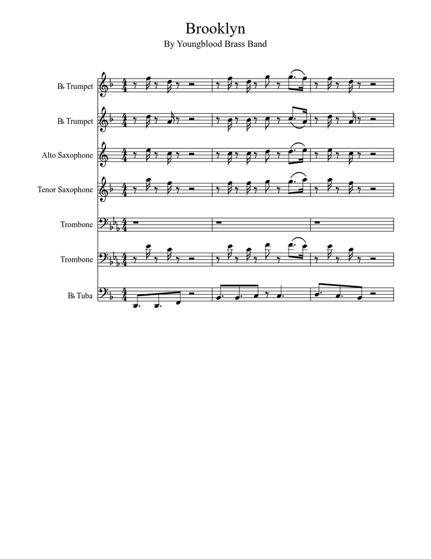 Brooklyn Youngblood Brass Band Sheet music for Trumpet, Alto