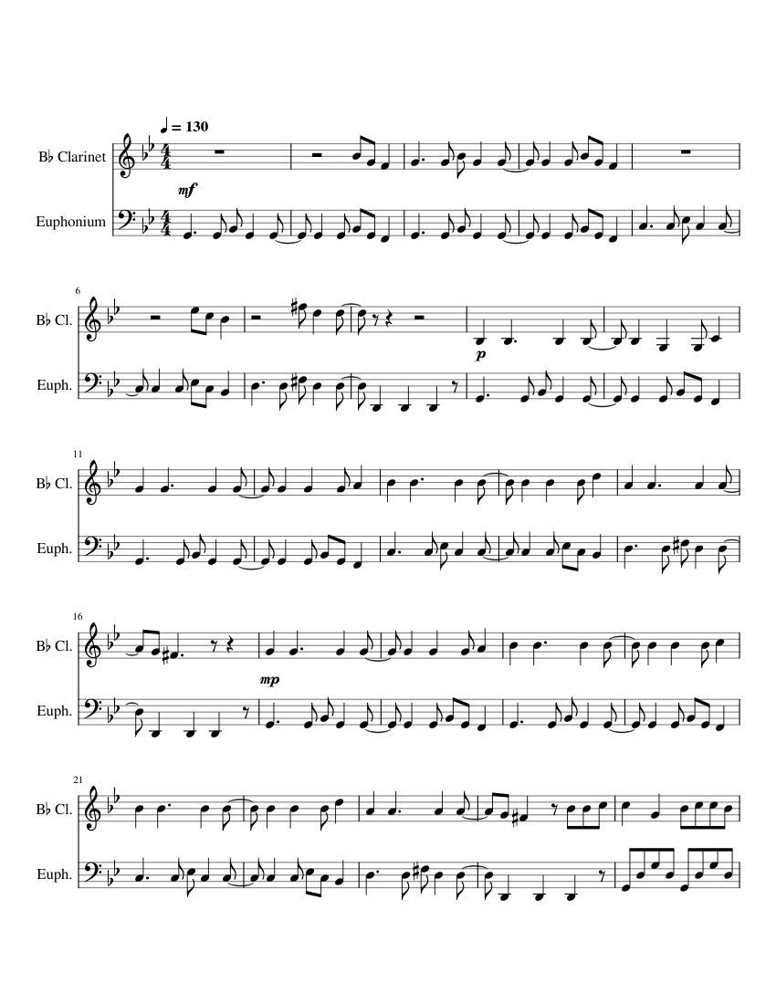 bad guy billie eilish for and euph Sheet music for