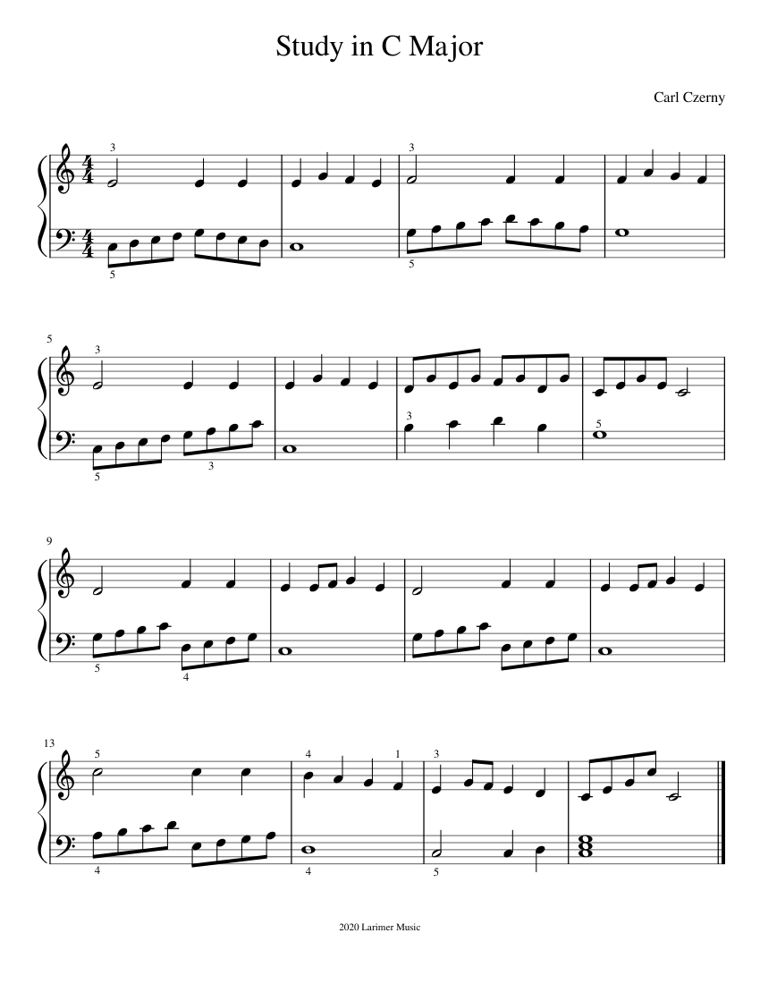 Study in C Major Sheet music for Piano (Solo) | Musescore.com
