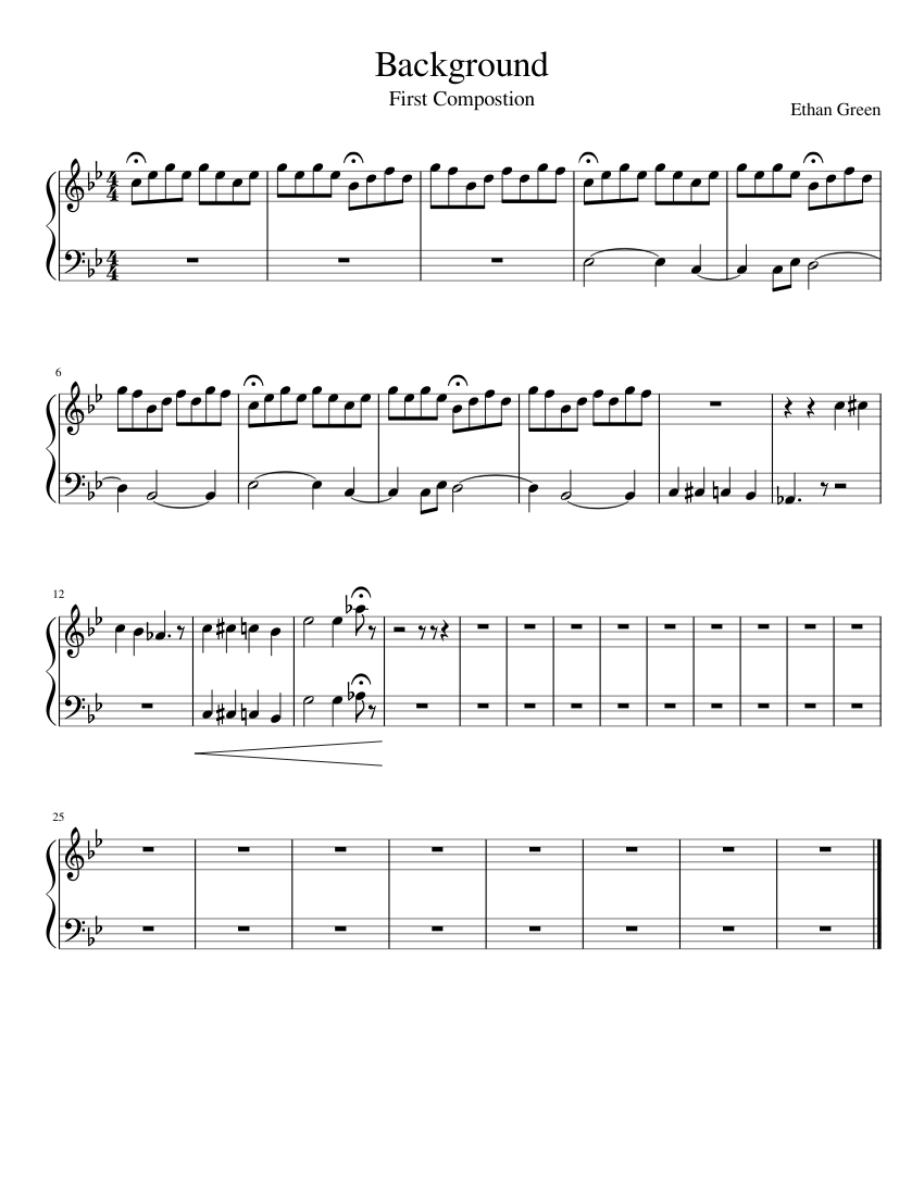 Background Sheet music for Piano | Download free in PDF or MIDI