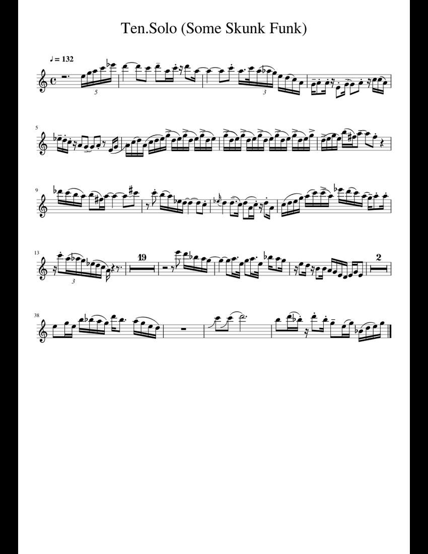 Ten.Solo (Some Skunk Funk) sheet music for Tenor Saxophone download