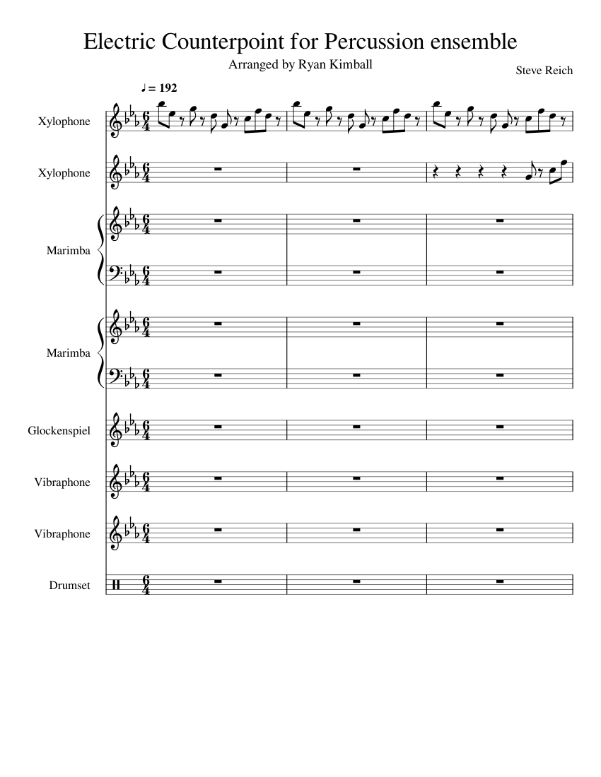 Electric Counterpoint for Percussion sheet music for Percussion