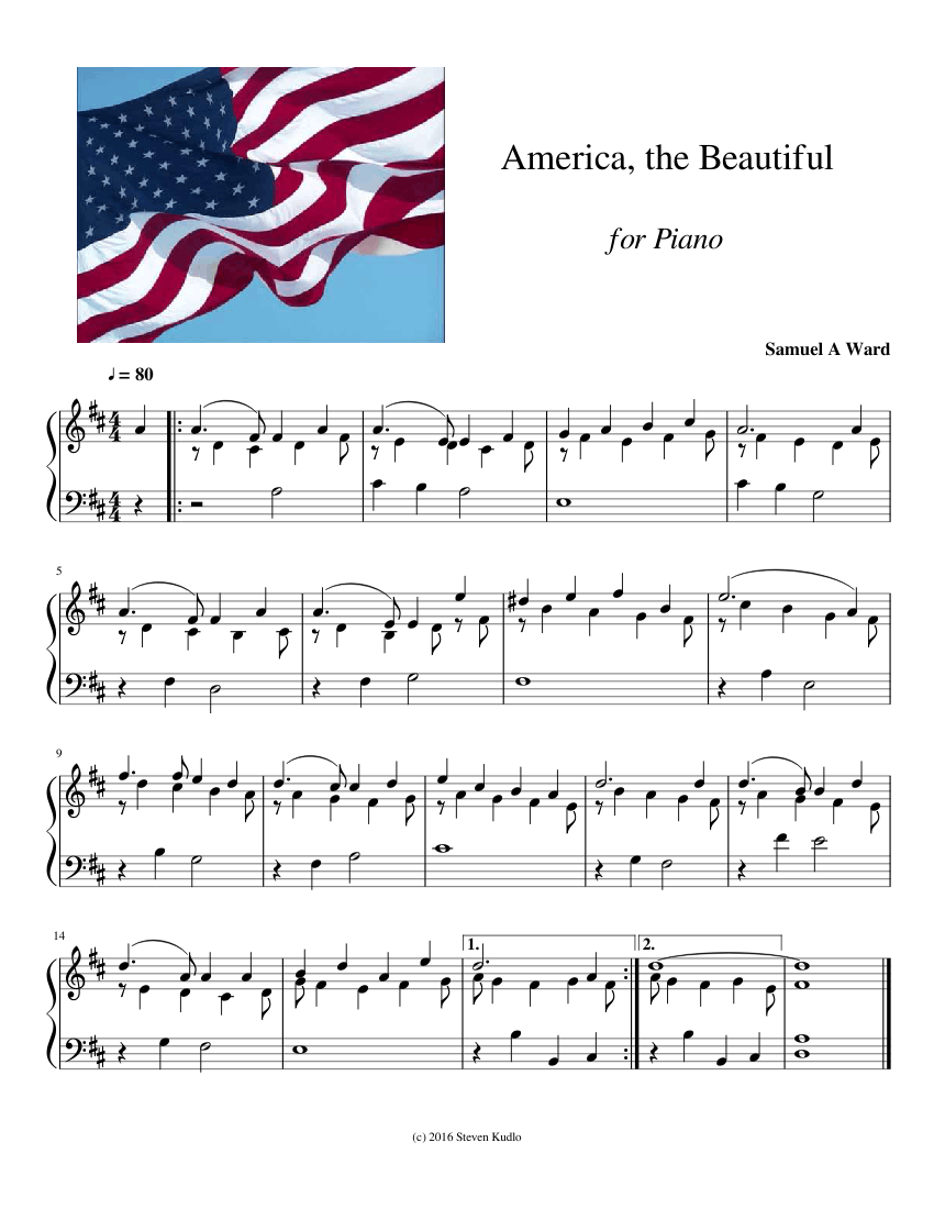 America, the Beautiful Sheet music for Piano | Download free in PDF or