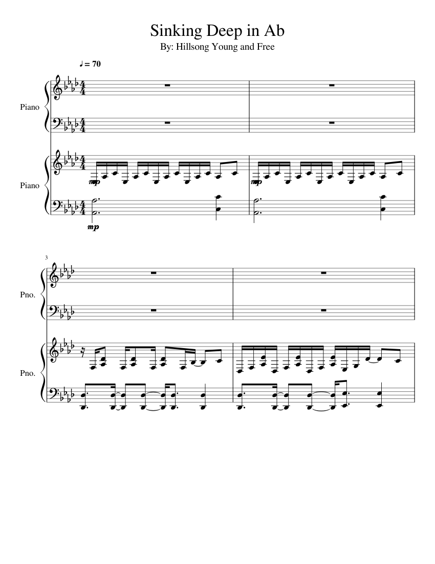 Sinking Deep in Ab Sheet music for Piano | Download free in PDF or MIDI