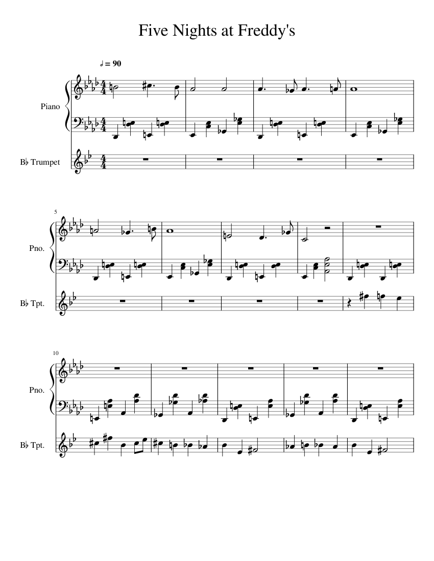 Five Nights at Freddy s sheet music for Piano, Trumpet download free in