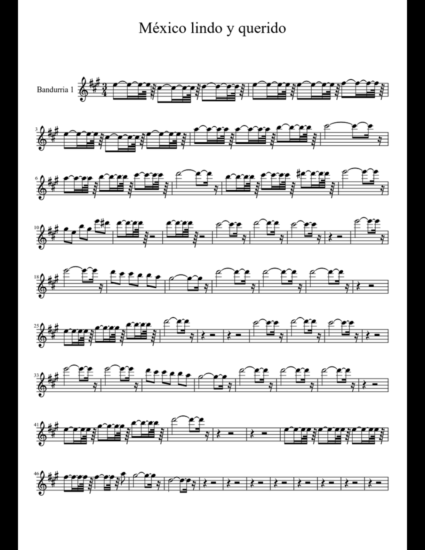 Cancion Mexico Lindo Y Querido Letra